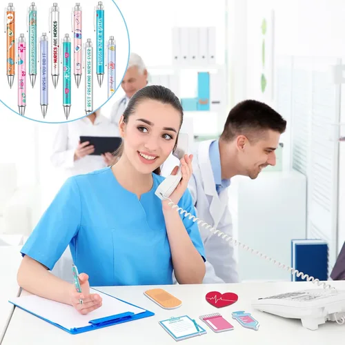 Miniatura 7 de Ctosree 20 unidades de mini notas adhesivas divertidas para enfermeras y bolígrafos de enfermería, artículos esenciales para estudiantes