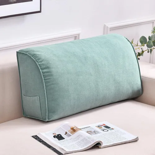Almohada decorativa para sofá, cojín de respaldo con funda de almohada extraíble para sala de estar, cabecero, almohada de lectura para cama, Aqua