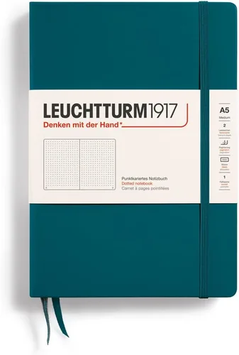 Miniatura 66 de LEUCHTTURM1917 - Cuaderno de tapa dura mediano A5 con 251 páginas numeradas para escritura y diario (verde menta, con puntos)