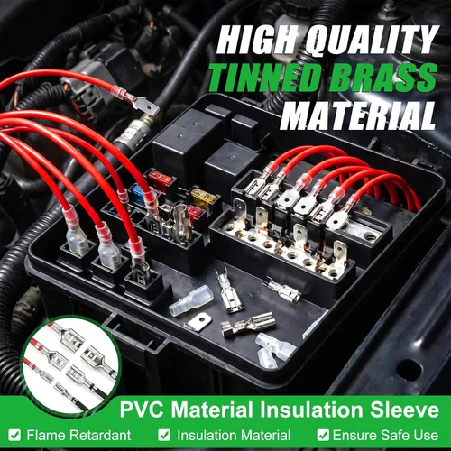 Miniatura 3 de Twidec/360Pcs 2.8/4.8/6.3mm Kit de surtido de terminales de engarce rápido tipo faston macho y hembra con manga aislante para cableado eléctrico