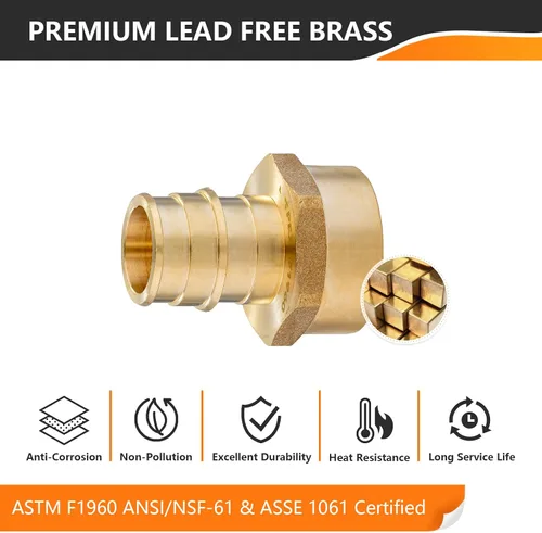 Miniatura 3 de HeSun Paquete de 10 accesorios Pex A, codo de oreja de expansión de 1/2 pulgada, rosca NPT hembra de 1/2 pulgada x expansión Pex A de 1/2 pulgada