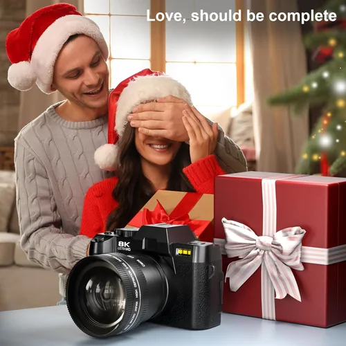 Miniatura 7 de Cámaras digitales de 8K y 64MP para fotografía, zoom de 16X, WiFi, pantalla abatible de 180°, enfoque automático, antivibración, lente gran angular