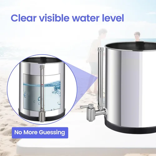 Miniatura 5 de Espiga de vidrio de vista de acero inoxidable 304, nivel de agua de visión clara con bola flotante roja, material de metal duradero, se adapta a