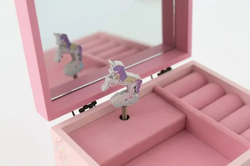 Miniatura 4 de Agitation Joyero musical de madera con diseño de princesa unicornio, regalos de unicornio para niñas (unicornio rosa 7)