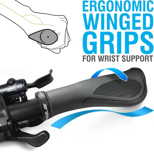 Miniatura 2 de MARQUE Ergo - Empuñaduras para manillar de bicicleta – Agarre antideslizante para mango de bicicleta con diseño ergonómico cómodo para barra plana