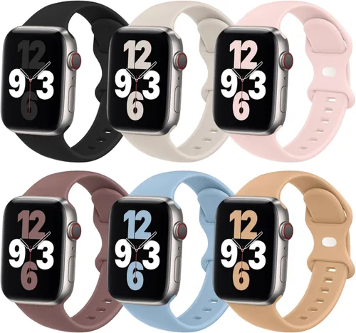Miniatura 21 de Paquete de 6 correas deportivas compatibles con Apple Watch Band de 1.496 in 1.575 in 1.614 in 1.654 in 1.732 in 1.772 in 1.811 in 1.929 in