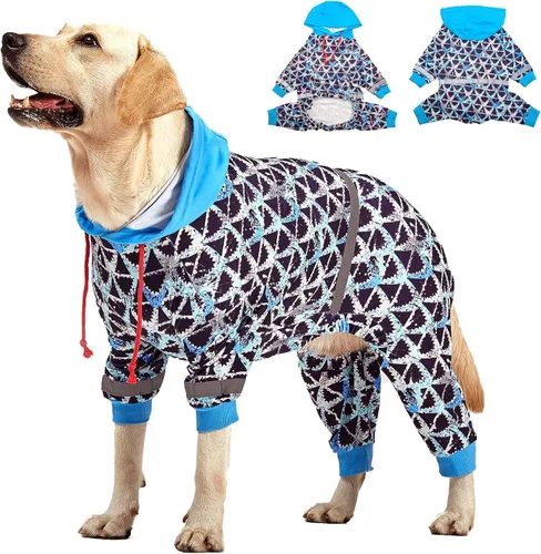 LovinPet - Mamelucos grandes para perros Pitbull - Cuidado de heridas/Ropa para perros postoperatorios, camiseta para aliviar la ansiedad en perros,