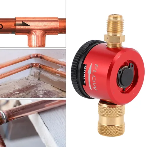 Miniatura 5 de Herramienta de purga de nitrógeno Conector de 1/4 pulgadas Regulador de gas de nitrógeno Herramienta de soldadura fuerte para equipos HVAC