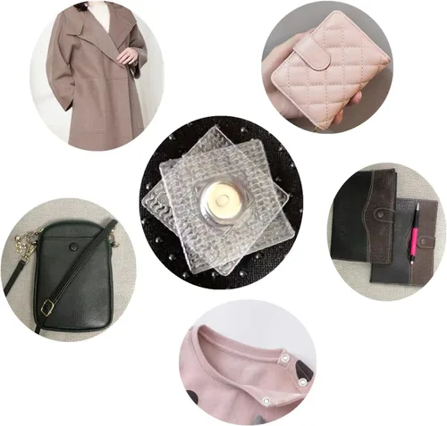 Miniatura 4 de 20 pares de broches súper magnéticos de costura ocultos, cierres magnéticos de PVC ocultos para carteras, broches magnéticos para ropa, bolsos