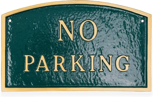 Miniatura 8 de Montague Metal Products SP-8sm-BG Placa de declaración de arco sin estacionamiento, pequeña, negra y dorada Negro/Oro