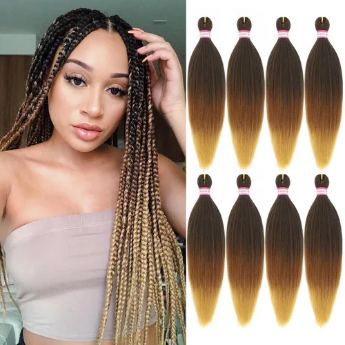 Miniatura 57 de Extensiones de cabello para trenzar preestiradas, color negro, 12 pulgadas, 8 paquetes de cabello natural para trenzar, fácil trenza, ajuste de agua
