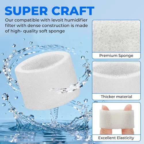Miniatura 3 de Paquete de 30 filtros de repuesto para humidificador de llenado superior para humidificadores LEVOIT Classic160, Dual150, Dual200S, Classic300(S)