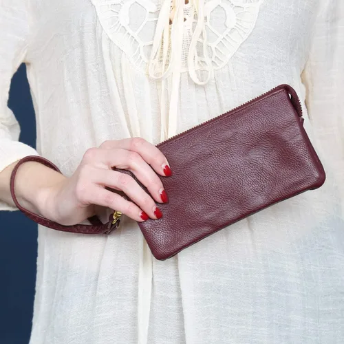 Miniatura 2 de RIAH FASHION Monedero convertible de piel sintética - Mini bolso de mano desmontable cadena bandolera correa soporte para teléfono