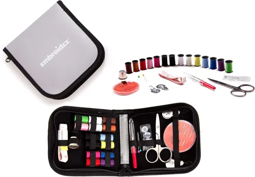 Miniatura 7 de Kit de costura Embroidex - para el hogar, viajes y emergencias - Accesorios de calidad, tijeras e hilo - Gran regalo