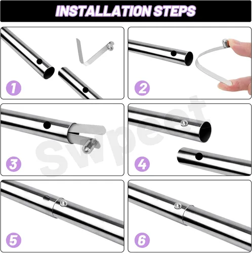 Miniatura 6 de Swpeet Juego de 21 clips de resorte de botón en forma de V de acero inoxidable de 7 tamaños, clips de resorte a presión de paleta de kayak de un