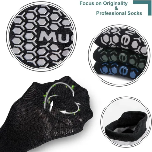 Miniatura 4 de Muezna Calcetines de yoga antideslizantes para hombre, para pilates, barras, Bikram Fitness Hospital con puños