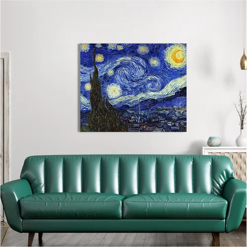 Miniatura 845 de A&T ARTWORK Campo de trigo con cipreses de Van Gogh Las reproducciones de arte clásico mundial, impresiones en lienzo giclée para decoración