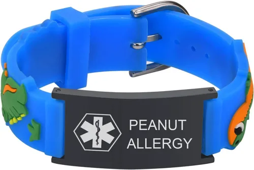 Miniatura 16 de Pulsera de Identificación Médica Personalizada para Niños - Pulsera de Identificación de Silicona Linda para Autismo Alergia Convulsiones