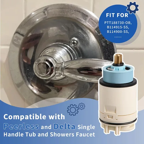 Miniatura 7 de Dreyoo Paquete de 1 cartucho de equilibrio de presión de una sola función de repuesto para RP70538, cartucho de ducha compatible con grifo Peerless