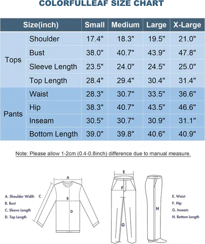 Miniatura 7 de COLORFULLEAF Conjunto de ropa interior térmica de algodón para hombre, ropa interior térmica de algodón para hombre, capa base, clima frío