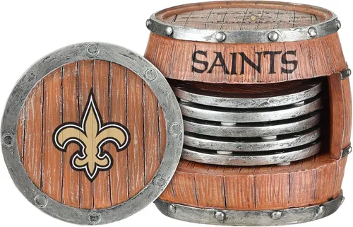 Miniatura 7 de FOCO NFL Team Logo 5-Pack Barrel Beverage Drink Coaster Set