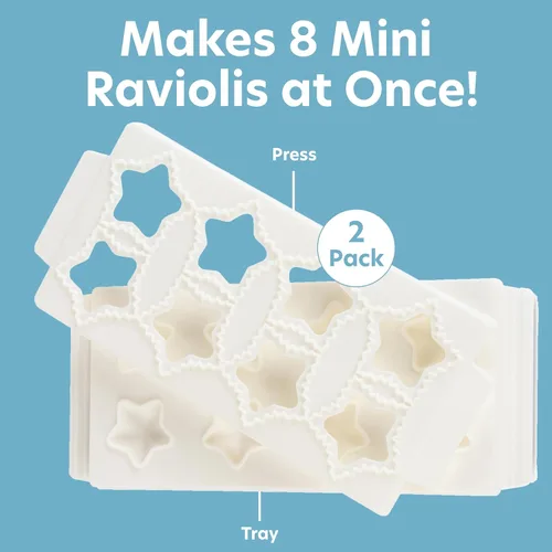 Miniatura 2 de Moldes para ravioles de estrellas (paquete de 2) – Mini estrellas del 4 de julio de 2 pulgadas – Máquina de pasta rellena casera – Bandeja de 2