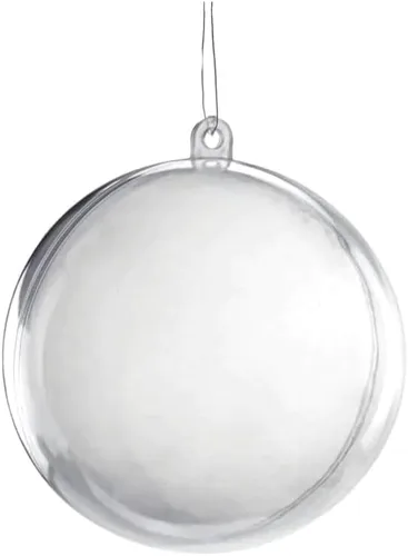 Miniatura 2 de Homeford Bola redonda de plástico transparente rellenable, bola esférica, adorno colgante para árbol de Navidad, 2 pulgadas, 12