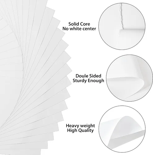 Miniatura 3 de PAP03WH - 120 hojas de cartulina blanca de 8.5 x 11 pulgadas, tamaño carta, papel grueso de 230 gsm/85 libras, papel grueso para álbumes