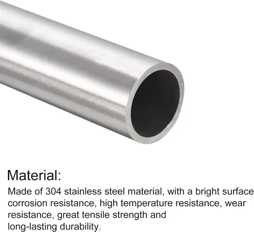 Miniatura 35 de uxcell Tubo de acero inoxidable 304, diámetro exterior de 34 mm x 1,5 mm de espesor de pared, 300 mm de longitud de tubería metálica para maquinaria