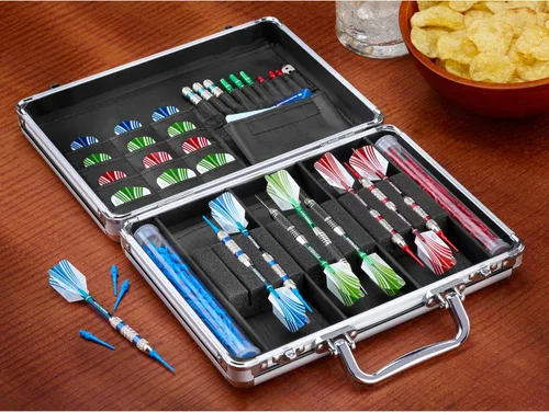 Miniatura 2 de Casemaster Legion - Estuche de dardos de aluminio con capacidad para 9 dardos de punta de acero y punta suave con espacio adicional para mantener