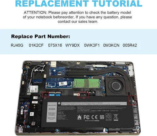 Miniatura 7 de Fancy Buying JPFMR DN33X RDNP5 65N6H - Batería de repuesto para laptop Dell Chromebook 3100 3400 2 en 1 5488 5493 5593 P90F Series Notebook 0JPFMR