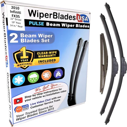 Miniatura 102 de WiperBladesUSA Juego de escobillas limpiaparabrisas con garantía de 1 año compatible con Infiniti M30 1990 (Juego de 2) Escobillas Pulsantes