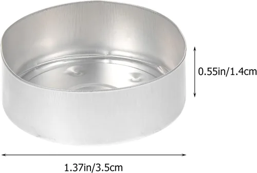 Miniatura 8 de EXCEART Portavelas de aluminio de 1.37 pulgadas, carcasa de metal ligero para hacer velas perfumadas, almacenamiento de dulces y suministros