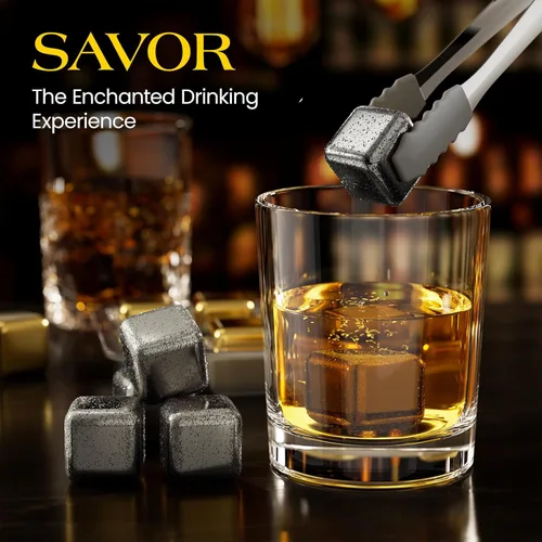 Miniatura 6 de Kollea Piedras de whisky de Navidad, 8 paquetes de rocas de whisky de acero inoxidable, cubo de hielo reutilizable para beber, regalo de cumpleaños