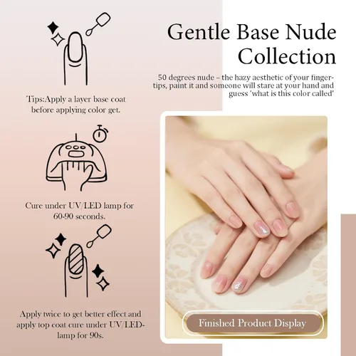 Miniatura 7 de CAMILA ¿ Juego de 6 esmaltes de uñas de gel sin Tpo de 0.5 fl oz sin Hema de colores neutros color nude claro para remojar el esmalte de gel LED
