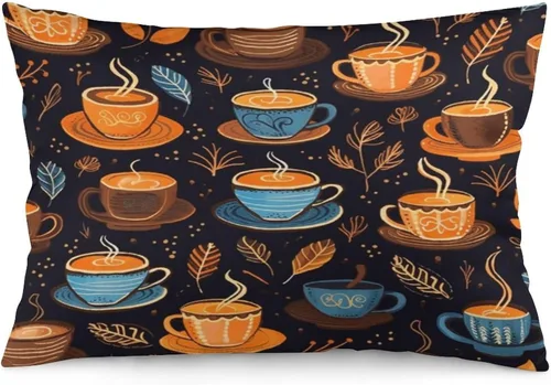 Miniatura 14 de Funda de almohada con sombrero de bruja con diseño de gato de 20 x 30 pulgadas, diseño de impresión de doble cara con cremallera invisible, Patrón 8