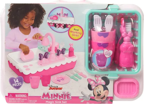 Miniatura 7 de Juego de fregadero mágico de ayudantes felices de Minnie, fregadero de simulación que funciona, juguetes para niños a partir de 3 años de Just Play