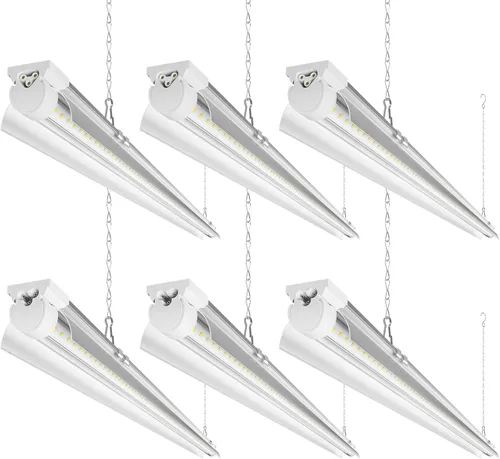 Miniatura 16 de Barrina Luz LED de tienda de 8 pies, 72 W, 10000 lúmenes, 6500 K, luces de tubo LED enlazables de cubierta transparente, lámpara T8 integrada, luces
