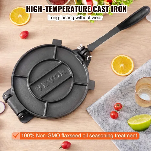 Miniatura 3 de VEVOR Prensa para Tortillas, Máquina para Tortillas y Roti de 8 Pulgadas, Prensa Tortilladora de Hierro Fundido Resistente, Máquina Pataconera