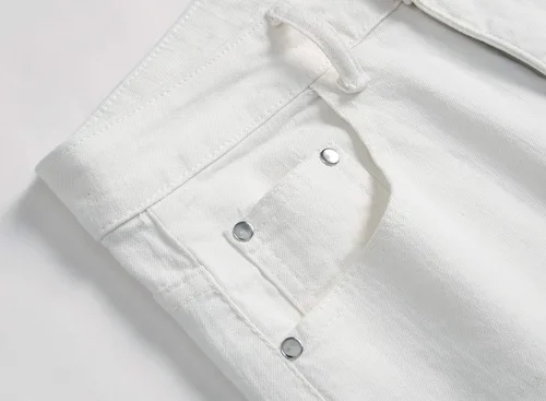 Miniatura 41 de Baylvn - Pantalones de mezclilla entallados y estampados para hombre con corte recto