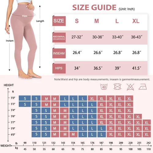 Miniatura 4 de Refeel Women's Maternity Leggings Over The Belly Pregnancy Workout Active Stretchy Pants