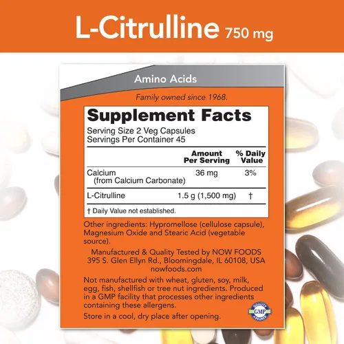 Miniatura 2 de NOW Foods CITRULLINE 750MG 90 VCAPS