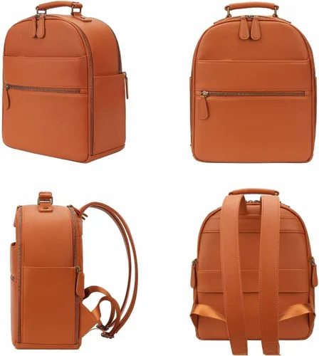 Miniatura 6 de Mochila Pequeña para Cámara, Cuero PU Clásico con Compartimento para Pad/Tableta de 11 Pulgadas, Bolsa de Cámara Profesional para Fotógrafos