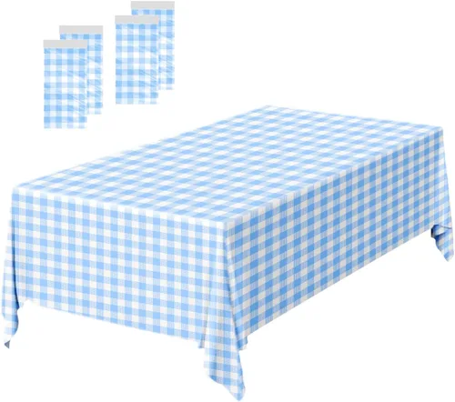 Miniatura 44 de Paquete de 2 Manteles de Plástico Beige Desechables Cubiertas de Mesa Mantel Rectangular Beige para Fiesta Baby Shower Boda Cumpleaños Mantel