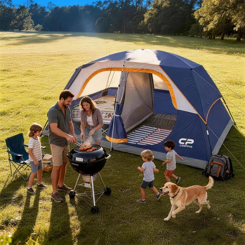 Miniatura 8 de CAMPROS CP Upgraded 6/8 Person Camping Tents, Waterproof Windproof Family Tent with Larger Mesh Windows & Door, Double Layer, Easy Set Up