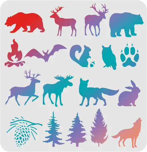Miniatura 7 de FINGERINSPIRE Plantillas Moon Cat – Plantillas de plástico de estrella lunar de 11.8 x 11.8 pulgadas para dibujar, pintar en madera, piso, pared
