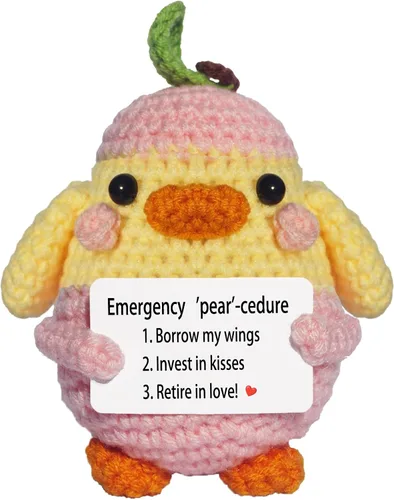 Miniatura 12 de Regalos personalizados para mujeres, hombres, mamá, papá - Tarjetas de regalo en blanco - Pato de peluche de ganchillo hecho a mano de apoyo Tarjeta
