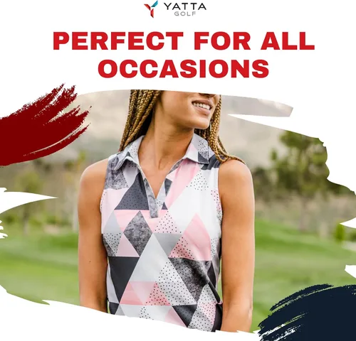 Miniatura 28 de YATTA GOLF Polo de golf sin mangas para mujer, absorbe la humedad, cuello en V, para golf, entrenamiento, golf