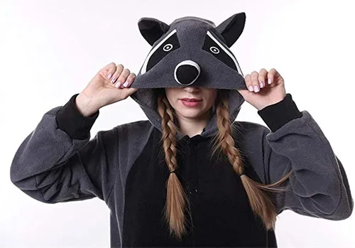 Miniatura 6 de Pijama unisex para adultos, para disfraz de mapache, disfraz de Halloween