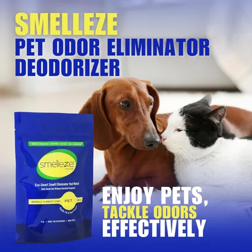 Miniatura 2 de SMELLEZE Desodorizador natural para eliminar olores de mascotas: 2 lb. Gránulos sin perfume eliminan el fuerte olor a residuos de mascotas. Perfecto
